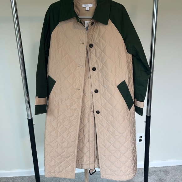 NWT Ann Taylor Weekend Collection Quilted Mixed Media Mac Coat - Picture 5 of 7